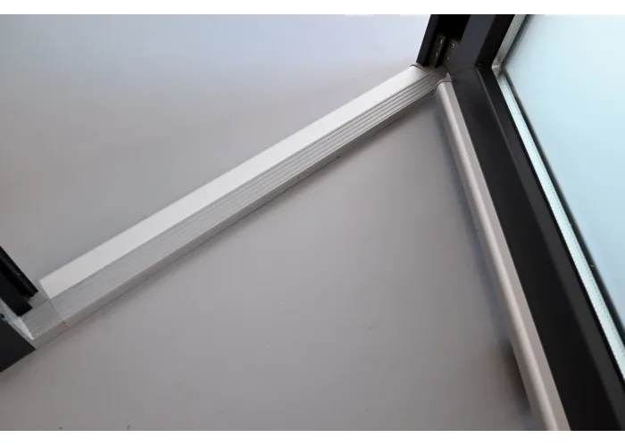 Porta Exterior PVC Vidro Fosco H3 Antracite Esquerda - Por Medida