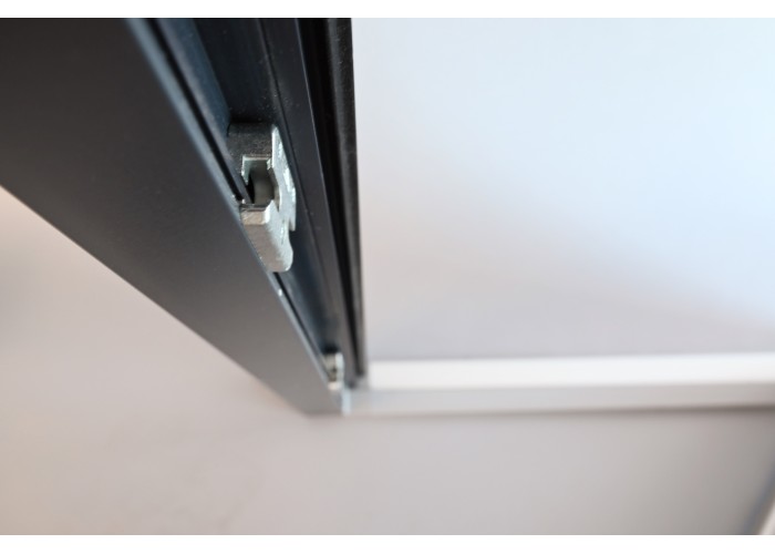 Porta Exterior PVC Vidro Fosco H3 Antracite Esquerda - Por Medida