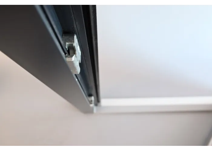Porta Exterior PVC Vidro Fosco H3 Antracite Esquerda - Por Medida