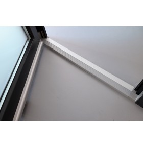 Porta Exterior Aluplast PVC Vidro Fosco 80x200cm Antracite Direita