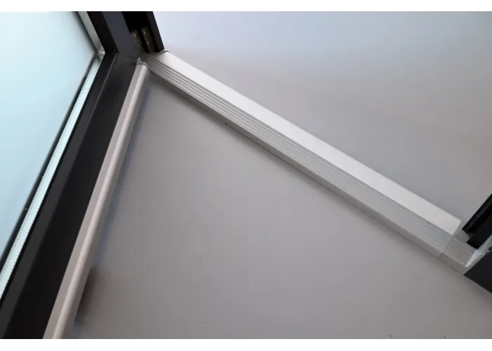 Porta Exterior Aluplast PVC Vidro Fosco 80x200cm Antracite Direita