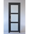 Porta Exterior PVC Vidro Fosco H3 80x200cm Antracite DIREITA ALUPLAST Fabrico Especial