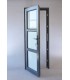 Porta Exterior Aluplast PVC Vidro Fosco 80x200cm Antracite Direita