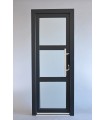 Porta Exterior PVC Vidro Fosco H3 80x200cm Antracite ESQUERDA ALUPLAST Fabrico Especial