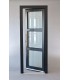 Porta Exterior Aluplast PVC Vidro Fosco 90x200cm Antracite Direita