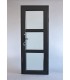 Porta Exterior Aluplast PVC Vidro Fosco 90x200cm Antracite Esquerda
