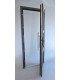 Porta Exterior Aluplast PVC Vidro Fosco 90x200cm Antracite Esquerda