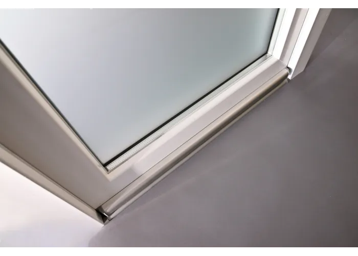 Porta Exterior Aluplast PVC Vidro Fosco 80x200cm Branca Direita