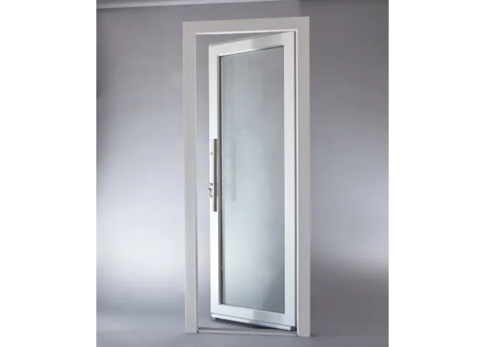 Porta Exterior Aluplast PVC Vidro Fosco 80x200cm Branca Direita