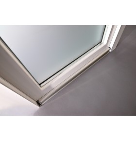 Porta Exterior Aluplast PVC Vidro Fosco 90x200cm Branca Direita