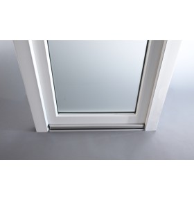 Porta Exterior Aluplast PVC Vidro Fosco 80x200cm Branca Esquerda