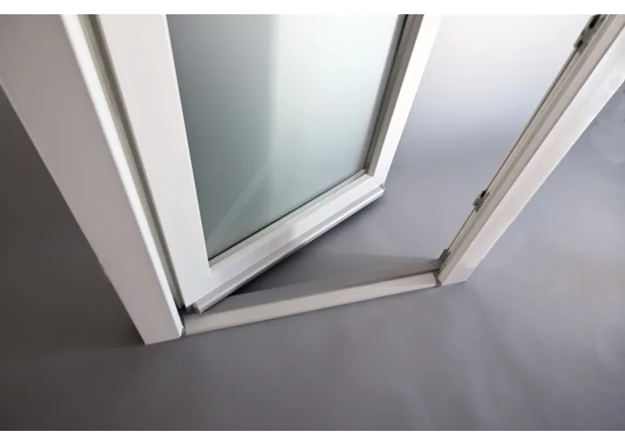 Porta Exterior Aluplast PVC Vidro Fosco 90x200cm Branca Esquerda