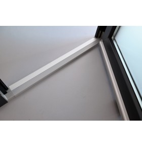 Porta Exterior Aluplast PVC Vidro Fosco 80x200cm Antracite Esquerda