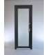 Porta Exterior Aluplast PVC Vidro Fosco 80x200cm Antracite Esquerda