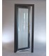Porta Exterior Aluplast PVC Vidro Fosco 80x200cm Antracite Esquerda
