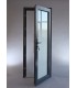 Porta Exterior Aluplast PVC Vidro Fosco 80x200cm Antracite Esquerda