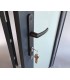 Porta Exterior Aluplast PVC Vidro Fosco 80x200cm Antracite Esquerda