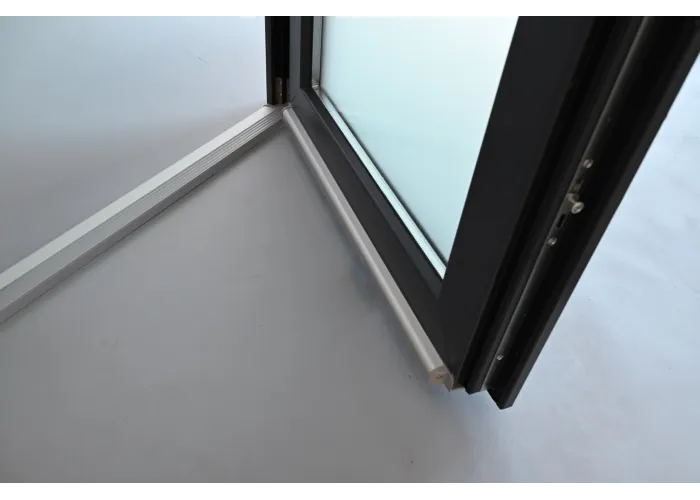 Porta Exterior Aluplast PVC Vidro Fosco 80x200cm Antracite Esquerda