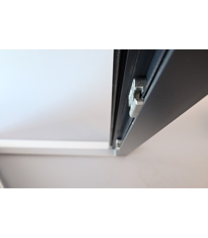 Porta Exterior Aluplast PVC Vidro Fosco 90x200cm Antracite Direita