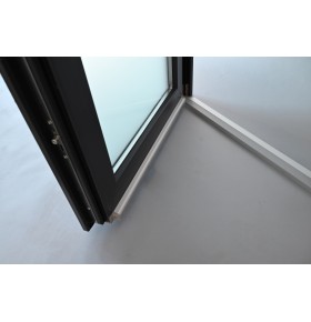 Porta Exterior Aluplast PVC Vidro Fosco 90x200cm Antracite Direita