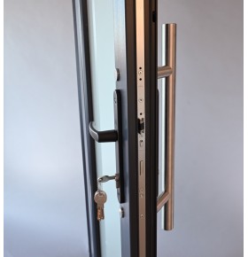 Porta Exterior PVC Vidro Fosco Antracite Direita -  Por Medida