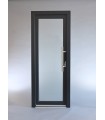Porta Exterior PVC Vidro Fosco Por Medida Antracite ESQUERDA ALUPLAST