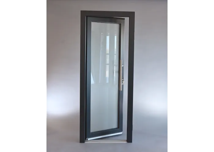 Porta Exterior PVC Vidro Fosco Antracite Esquerda - Por Medida