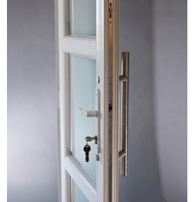 Porta Exterior Aluplast PVC Vidro Fosco H3 80x200cm Branca Direita