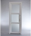 Porta Exterior PVC Vidro Fosco H3 Por Medida Branca ESQUERDA ALUPLAST