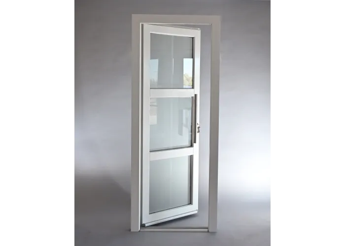 Porta Exterior PVC Vidro Fosco H3 Por Medida Branca Esquerda