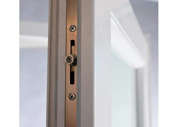 Porta Exterior PVC Vidro Fosco H3 Por Medida Branca Esquerda