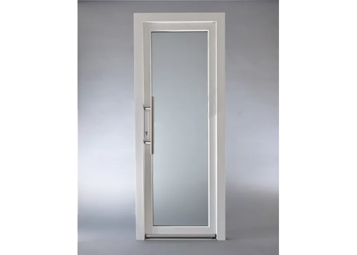 Porta Exterior PVC Vidro Fosco Por Medida Branca Direita