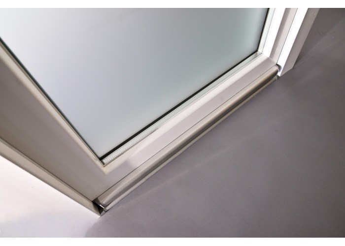 Porta Exterior PVC Vidro Fosco Por Medida Branca Direita