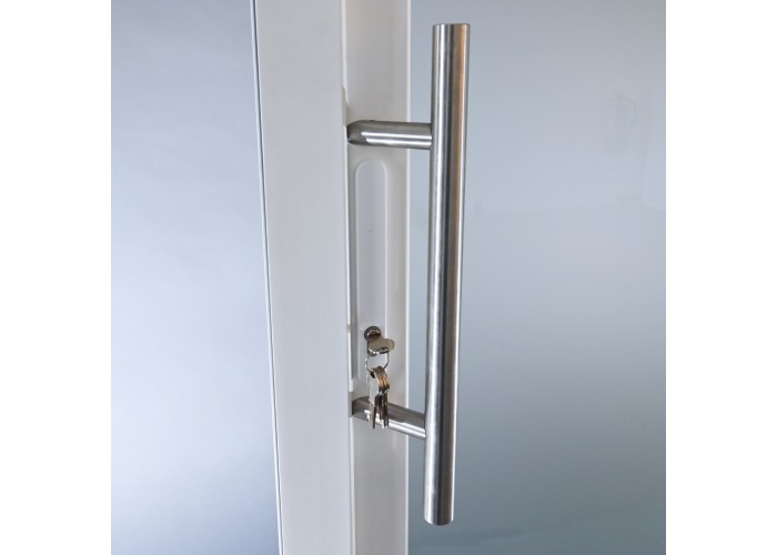 Porta Exterior PVC Vidro Fosco Por Medida Branca Direita