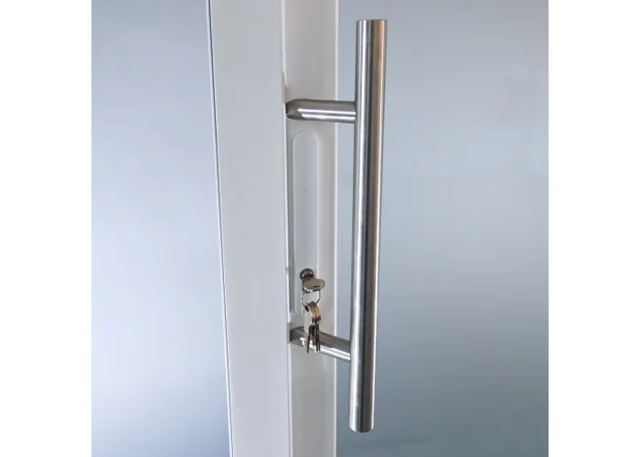 Porta Exterior PVC Vidro Fosco Por Medida Branca Direita