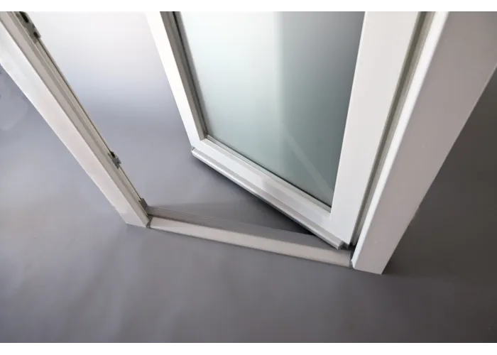 Porta Exterior PVC Vidro Fosco Por Medida Branca Direita