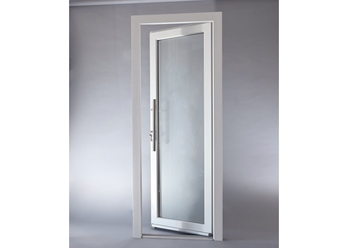 Porta Exterior PVC Vidro Fosco Por Medida Branca Direita
