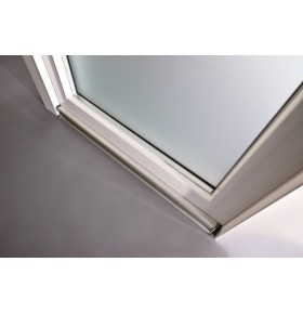 Porta Exterior PVC Vidro Fosco Por Medida Branca Esquerda