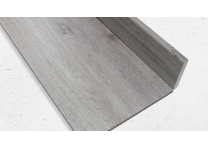 Rodapé PVC Expandido Carvalho Cinza Rústico 2020x70x15mm