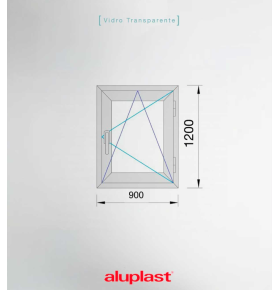 Janela PVC 90x120 cm Oscilobatente vidro duplo | Aluplast A+
