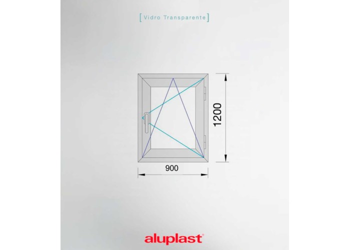 Janela PVC 90x120 cm Oscilobatente vidro duplo | Aluplast A+