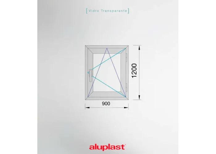Janela PVC 90x120 cm Oscilobatente vidro duplo | Aluplast A+