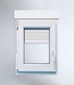 Janela PVC Oscilobatente Por Medida ESQUERDA com Estore Vidro Duplo ALUPLAST Classe A+