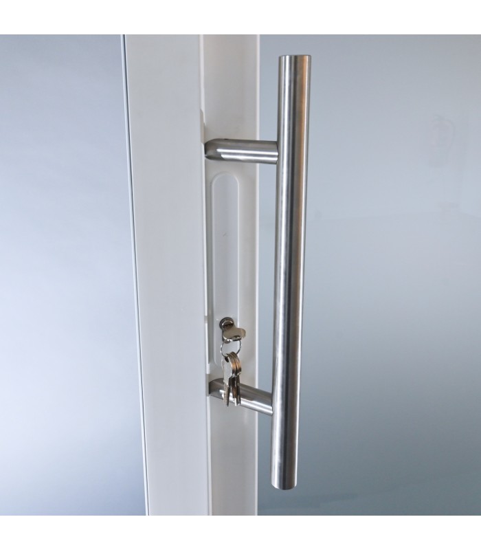 Porta Exterior Aluplast PVC Vidro Transparente 80x200cm Branca Direita