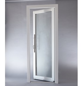 Porta Exterior Aluplast PVC Vidro Transparente 80x200cm Branca Direita
