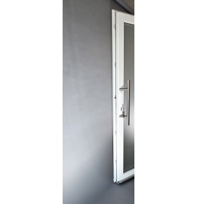 Porta Exterior Aluplast PVC Vidro Transparente 80x200cm Branca Direita