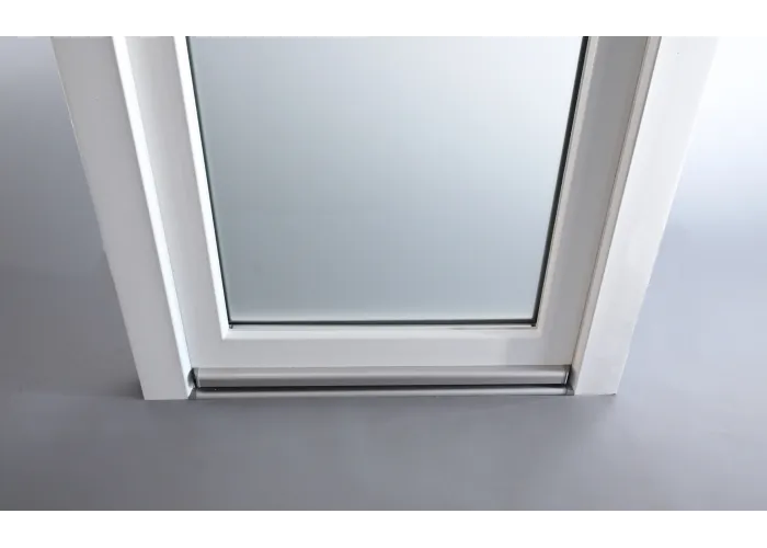 Porta Exterior Aluplast PVC Vidro transparente 80x200cm Branca Esquerda