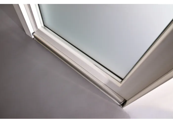 Porta Exterior Aluplast PVC Vidro transparente 80x200cm Branca Esquerda