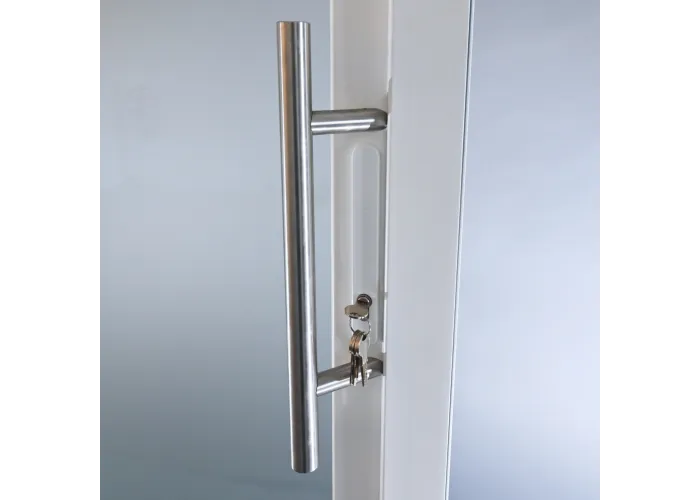 Porta Exterior Aluplast PVC Vidro transparente 80x200cm Branca Esquerda
