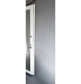 Porta Exterior Aluplast PVC Vidro transparente 80x200cm Branca Esquerda
